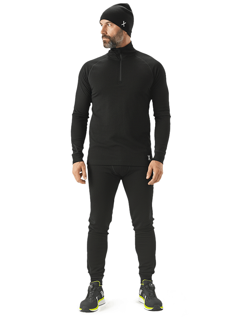 X Pulse Funktionsunterwäsche-Set Merinowolle Schwarz